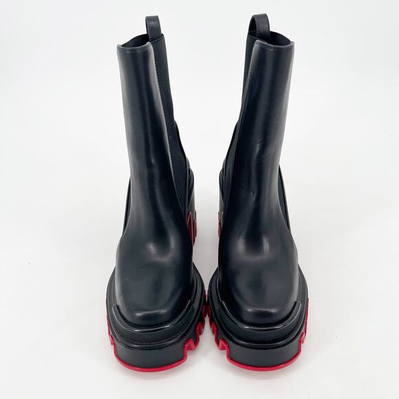 Christian Louboutin Marchacroche Duna Black  Lug Sole Ankle Chelsea Boots EU 37 - Picture 5 of 12